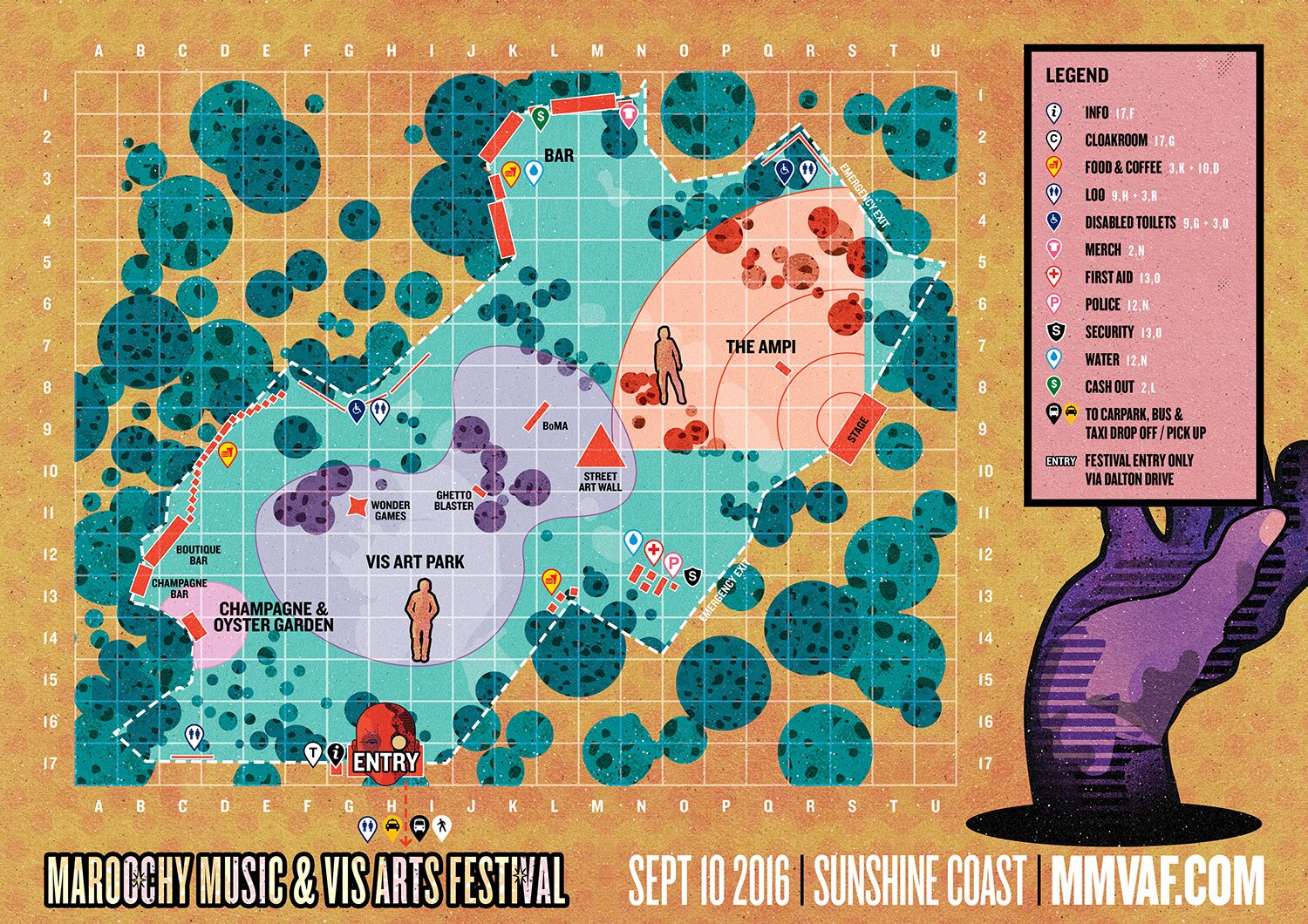Maroochy Music & Visual Arts Festival Map 2016